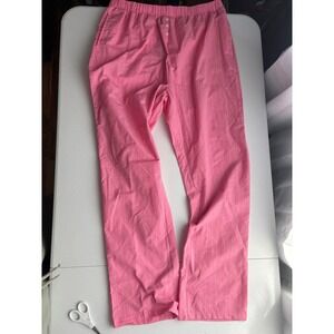 Von Dutch Pinstripe Lounge Pants Elastic Waist Casual Pink 1X